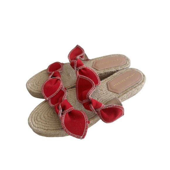 LOEFLLER RANDALL Red Bow Espadrille Sandals Size 41/11 - Picture 2 of 10